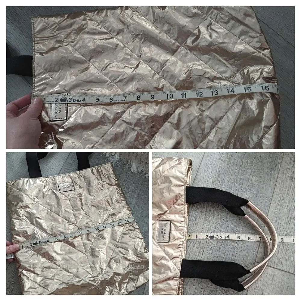 Victoria's secret Gold tote And cosmetic bag bundle
